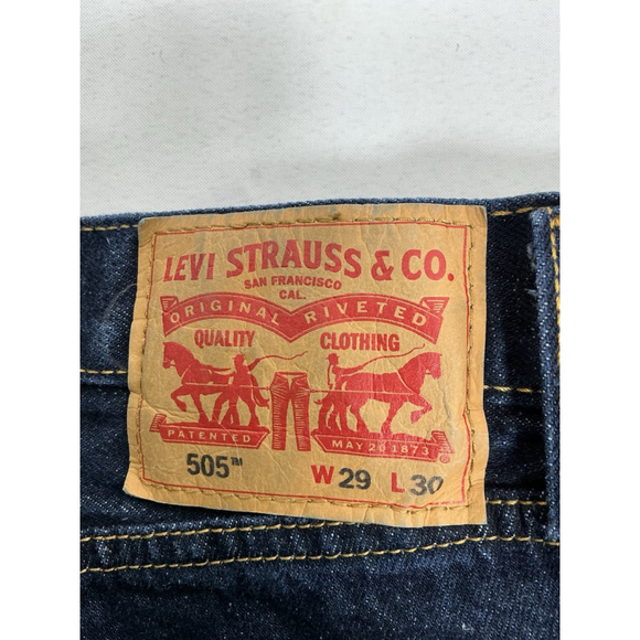 Men’s Excellent Cond. Levi Straus & Co Blue Jeans 505 Dark Blue 29x30 0191/B-5 - Picture 5 of 6